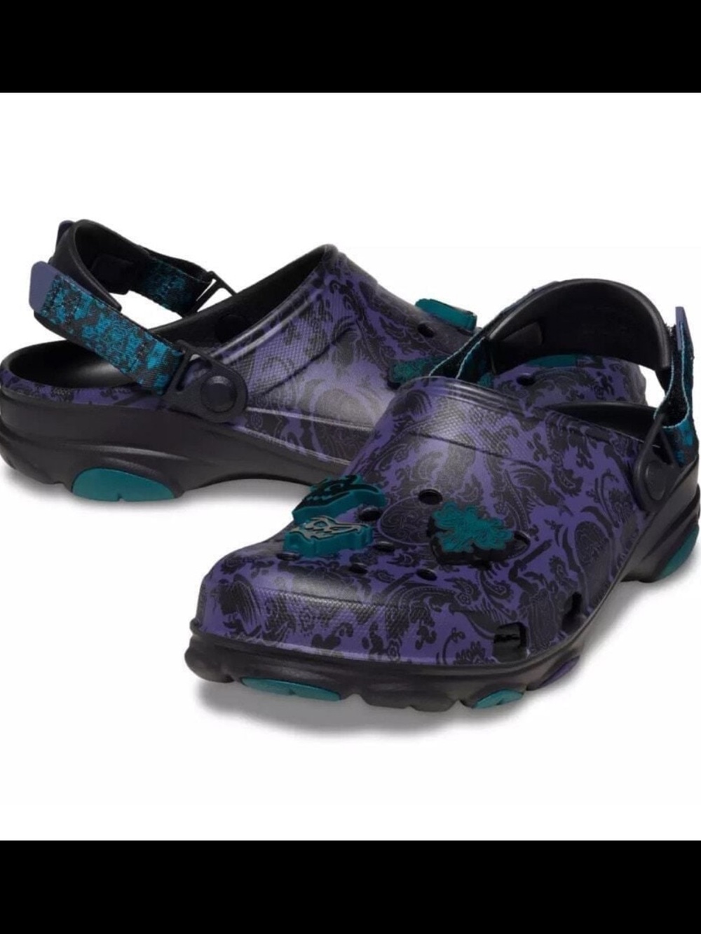 Disney x Crocs - Haunted Mansion Wallpaper Print clogs with gibbitz - Picture 2 of 11